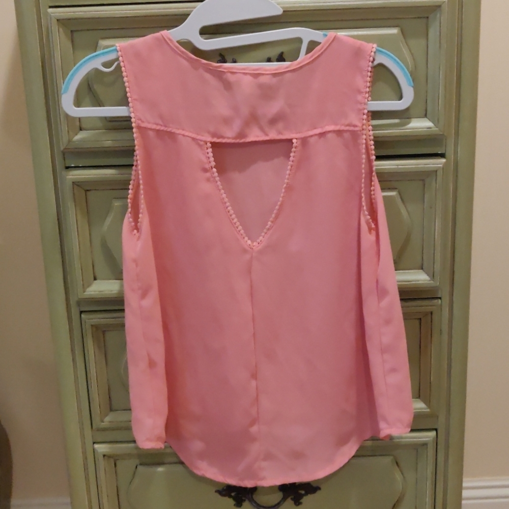 Light and Airy Salmon Colored  Sleeveless Blouse